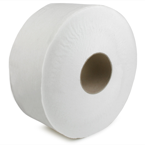 A mini jumbo toilet roll to be used with a dispenser
